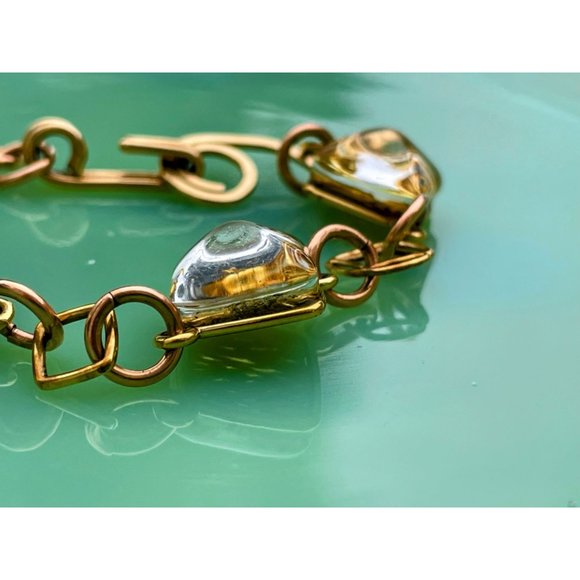 Vintage Dichroic Glass Link Bracelet Copper waves Gold Filled - Picture 16 of 16